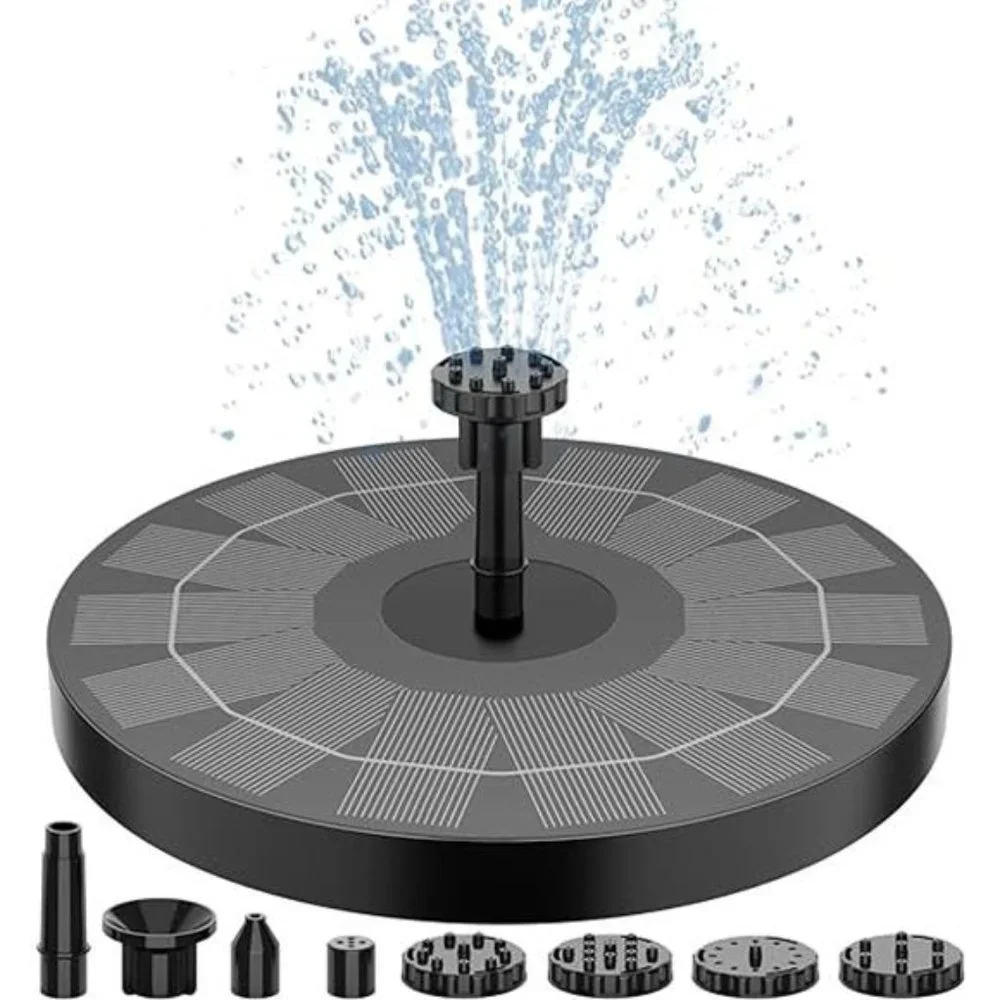 2.5W Solar BirdBath Fountain Pump,Solar Fountain Pump for BirdBath with 6Nozzles